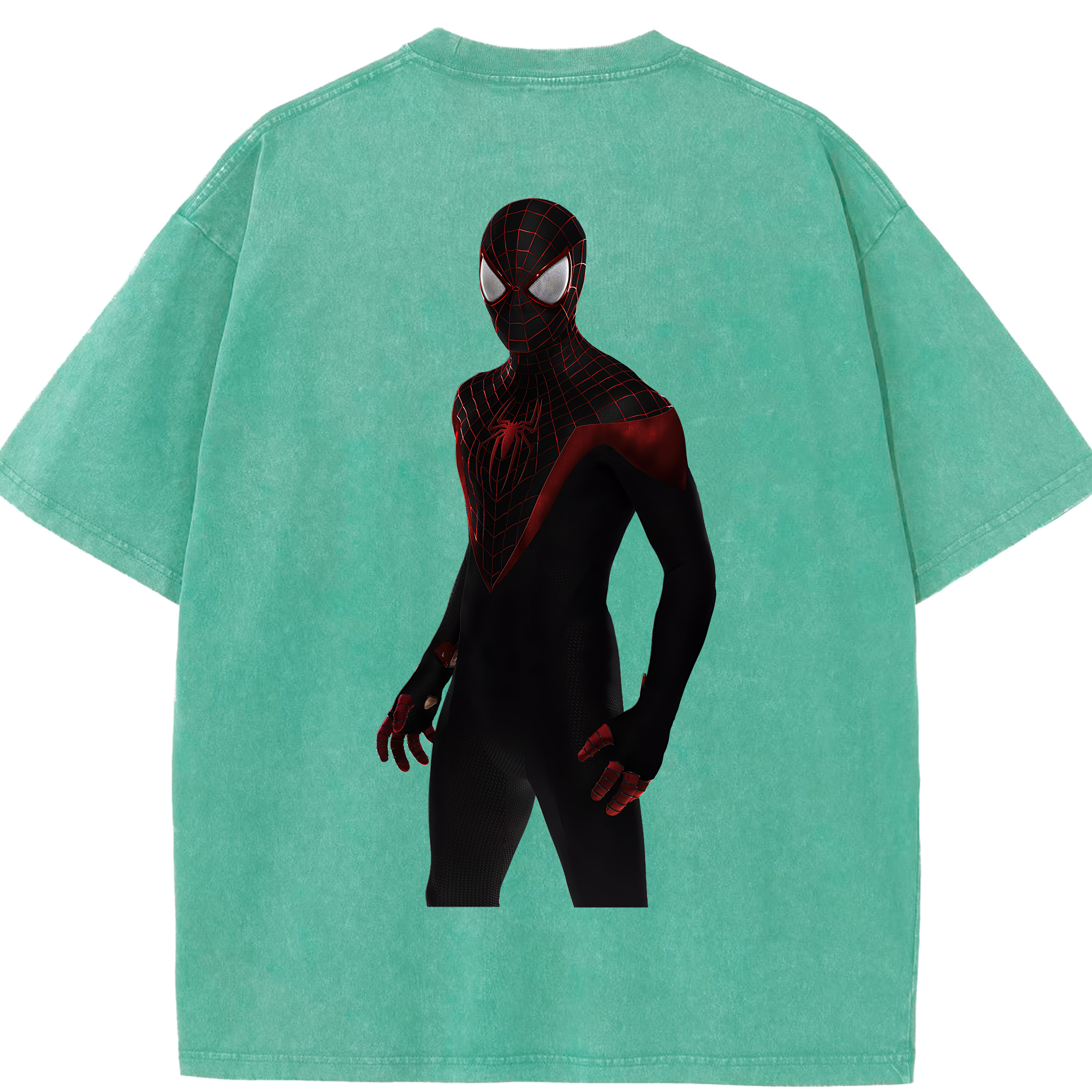 （画像用） Spider Man スパイダーマン 綿100% ヴィンテージ風 半袖Tシャツ（背面プリント）